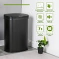 thumbnail image 5 of BestOffice 13 Gallon Stainless Steel Touchless Kitchen Trash Can with Motion Sensor for Indoor Use(Black), 5 of 7