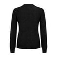 thumbnail image 6 of Womens Mock Neck Long Sleeve Knit Sweaters Turtleneck Casual Lightweight Button Cuffs Fall Pullover Sweater Black XL, 6 of 7