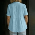 thumbnail image 7 of hotojiny Button Down Shirts for Women Lightweight Half Sleeve Linen Cotton Collared Summer Tops Dressy Casual Work Blouses, 7 of 7