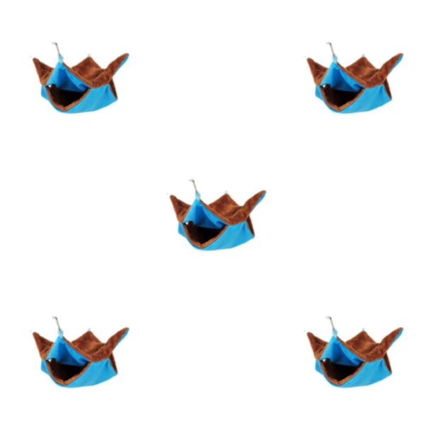 Billuyoard Cama colgante para hámster resistente y duradera, cama colgante fiable para mascotas pequeñas, hamaca para hámster de felpa, azul, Type2 NO2