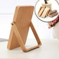 thumbnail image 2 of CTIRCHIU Tabletop Makeup Mirror Wooden Glass Pink with Lighting Feature 1Pcs, 2 of 8