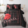 thumbnail image 1 of YST Ensemble de Couette Sport, 7 Pcs, Rouge Néon Lumineux, Noir Réversible, Simple, 1 of 4