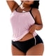 thumbnail image 3 of TaTaai Plus Size Loose Split Swimsuit, Women's Solid Color Padded No Steel Support Swimwear, Elastic Design, Ideal for Summer Beach Pool Vacation Wear Gift, 3 of 5