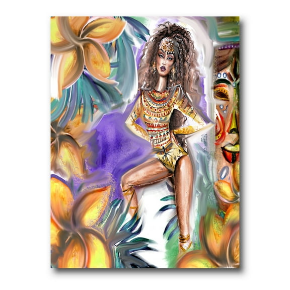 Designart ' Tropical Amazon Warrior Woman ' Traditional Canvas Wall Art Print