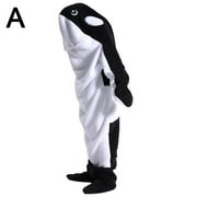 One-piece Whale Sleeping Bag Soft Whale Blanket Homewear Dolphin Sleepwear W0M6