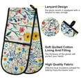 thumbnail image 2 of Yayeee Double Oven Mitt Kitchen Heat Resistant Baking 35" x7" Quilted Glove, Blue Wildflower Pattern, 2 of 6