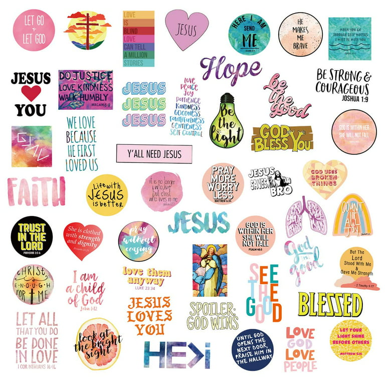 Jesus Christian Stickers for Water Bottle Journaling Laptop 100pcs
