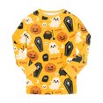 thumbnail image 6 of NOEGOEU Kids Halloween Pajamas Boys Girls Soft Cute Graphic Long Sleeve Top and Pants 2-9 Years (Orange,3-4 Years), 6 of 6