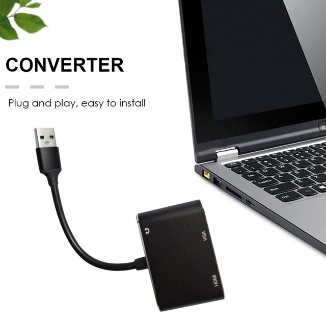 Adaptador Usb A Vga Adaptador de audio Jack Dock Hub Jack 3.5 USB C Adaptador VGA Dock Hub para PC Laptop TV
