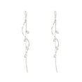 thumbnail image 2 of Latrodar Fashion Long Zircon Tassel Earrings For Women Unique Design Earrings Holiday Earrings Decoration Jewelry Best of Both Worlds Silver 1.6x1.6 Inch Home Tools, 2 of 3