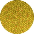 thumbnail image 1 of Ahgly Company Machine Washable Indoor Round Abstract Yellow Modern Area Rugs, 8' Round, 1 of 4