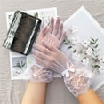 thumbnail image 6 of Evening Party Accessory Hollow Out Sexy Wedding Mesh Fishnet Gloves Bride Mittens Full Finger Gloves Lace Gloves WHITE2, 6 of 7