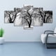 thumbnail image 2 of Monstrate 5 paneles de pintura de árbol marchito sobre fondo gris de poliéster, arte de pared, decoración del hogar para sala de estar y Artesanía, 2 of 6