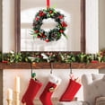 thumbnail image 4 of 7.87‑inch Handmade Artificial Christmas Front Door Wreath, Red Berries Pinecone Mushroom Fern Decor Wreath, Holiday Wreath for Home indoor Outdoor Display, 4 of 7