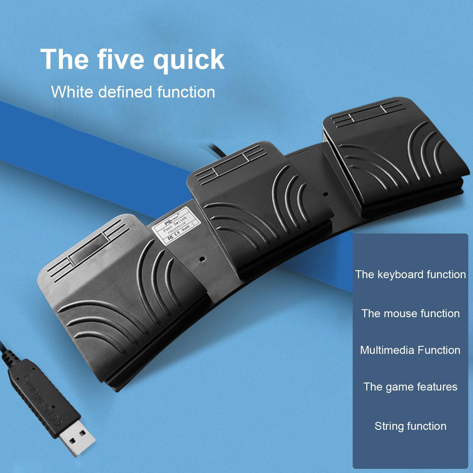 USB Three Foot Switch Combination Key Computer Keyboard Shortcut Key PC Game Foot Pedal for Keyboard PC Laptop
