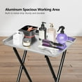 thumbnail image 4 of PurelyGoods Salon Tray on Wheels Folding Color Trays for Salon, Aluminium Tattoo Tray Rolling Trolley Cart Mobile Hair Cart for Cosmetology Stylist Hairdresser, Beauty Spa Service Storage Station, 4 of 15