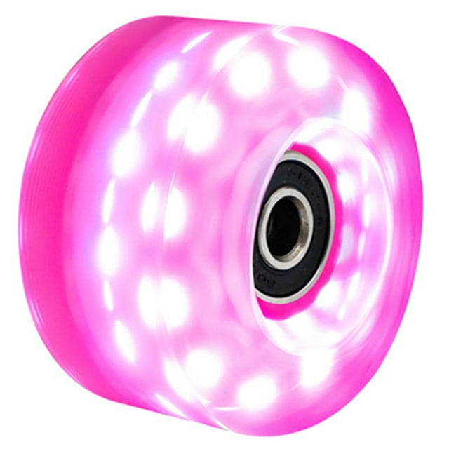 1 Pcs Patins à Roulettes Roues 58mm X 32mm Lumineux Patins à Roulettes Quad Planche à Roulettes Roues Lumineuses Roses, 1 * Roues Lumineuses le Long