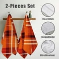 thumbnail image 3 of ONETECH Hand Towels Bath Towels Plaids Kitchen Dish Towel Orange Tea Towels Rustic Vintage Fall Harvest Dishcloth Hand Drying Cloth Towel for Holiday Kitchen Cooking Baking, 2 Pcs 27.5*16in, 3 of 6