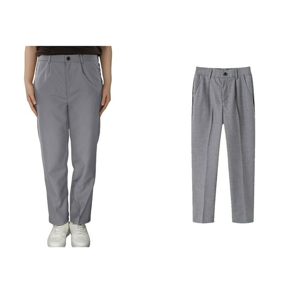 Boys' Fashion Grey Pants for Men Slim Fit School Uniform Pants Boys Pants 3T
