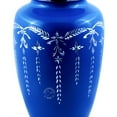 thumbnail image 3 of Silver Diamond Engraved Cremation Urn for Human Ashes Adult Funeral Urn Handcrafted - Large Burial Urn for Human Ashes - BAG INCLUDED (7.5" x 7.5" x 9.5", Matte Sky Blue), 3 of 3