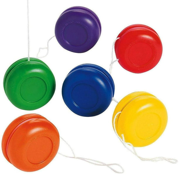 Mini Plastic YoYos 1.25 Inches Pack Of 16 Assorted Colors Fun
