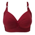 thumbnail image 5 of ATENAR Womens Bras,Wireless Bras for Women,Bras for Women,Breathable,Comfort Fit,Solid,Nylon,Wine,XS, 5 of 8