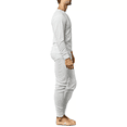 thumbnail image 2 of Mens Cotton Blend Waffle Knit Thermal Top & Bottom Set. White, Small, 2 of 4