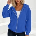 thumbnail image 3 of cocolona Womens Zip Up Hoodie Fall Winter Long Sleeve Oversized Hooded Sweatshirt Trendy Solid Color Jackets Tops with Pockets, 3 of 7