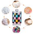 thumbnail image 6 of Yayeee 4 Pack Qtip Holder Bathroom Cotton Swab Canister with Lid Clear Dispenser Set, Pink Checkered Pattern, 6 of 6