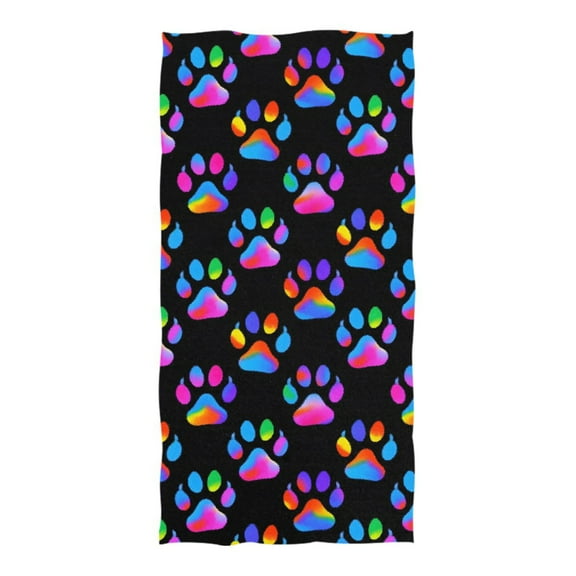 Oversized Beach Towel Extra Large Absorbent Microfiber Bath Towels Soft Quick Drying Neon Dog Paw 74"x37"