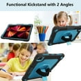 thumbnail image 5 of FIEWESEY for iPad Air 6th Gen Case, Hand Strap Rotatable Stand Kids Shockproof Cover for iPad Air (6th,5th and 4th Gen)/iPad Pro 11 2020/2018/2021/2022/2024 Tablet(Black/Blue), 5 of 7