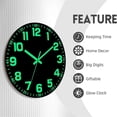 thumbnail image 4 of 12inch Wall Clocks Glow In the Dark Clock Silent Wall Clock, 4 of 5