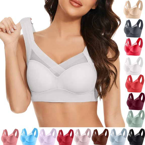 Sports Bras for Women Large Bust Plus Size Underwear Bra Everyday Underwear White M-6XL