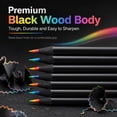 thumbnail image 4 of 12 Pack 7 in 1 Black Wooden Rainbow Pencils Bulk, Trianu Multicolored Pencils Assorted Colors Art Supplies for Adults Drawing Coloring Sketching, Christmas Gift for Kids and Adults, 4 of 6