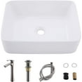 Bokaiya 16x12 White Vessel Sink and Faucet Combo Above Counter Top