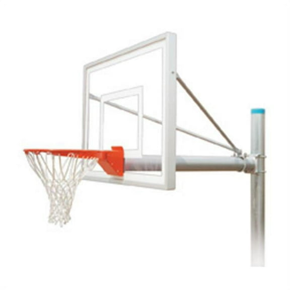 Renegade III Steel-Acrylic In Ground Fixed Height Basketball System, Columbia Blue