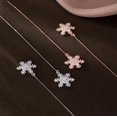 thumbnail image 6 of Sterling Silver Christmas Snowflake Dangle Earrings Chain for Women Teens Snowflake Drop Earrings Threader Winter Earrings, 6 of 12