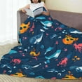 thumbnail image 6 of Honeii Ocean Floor Animals Print Fleece Blanket - Throw Blanket for Bed, Sofa, Couch, Camping, and Travel , Microplush Ultra Soft Warm Blanket-60"x50", 6 of 7