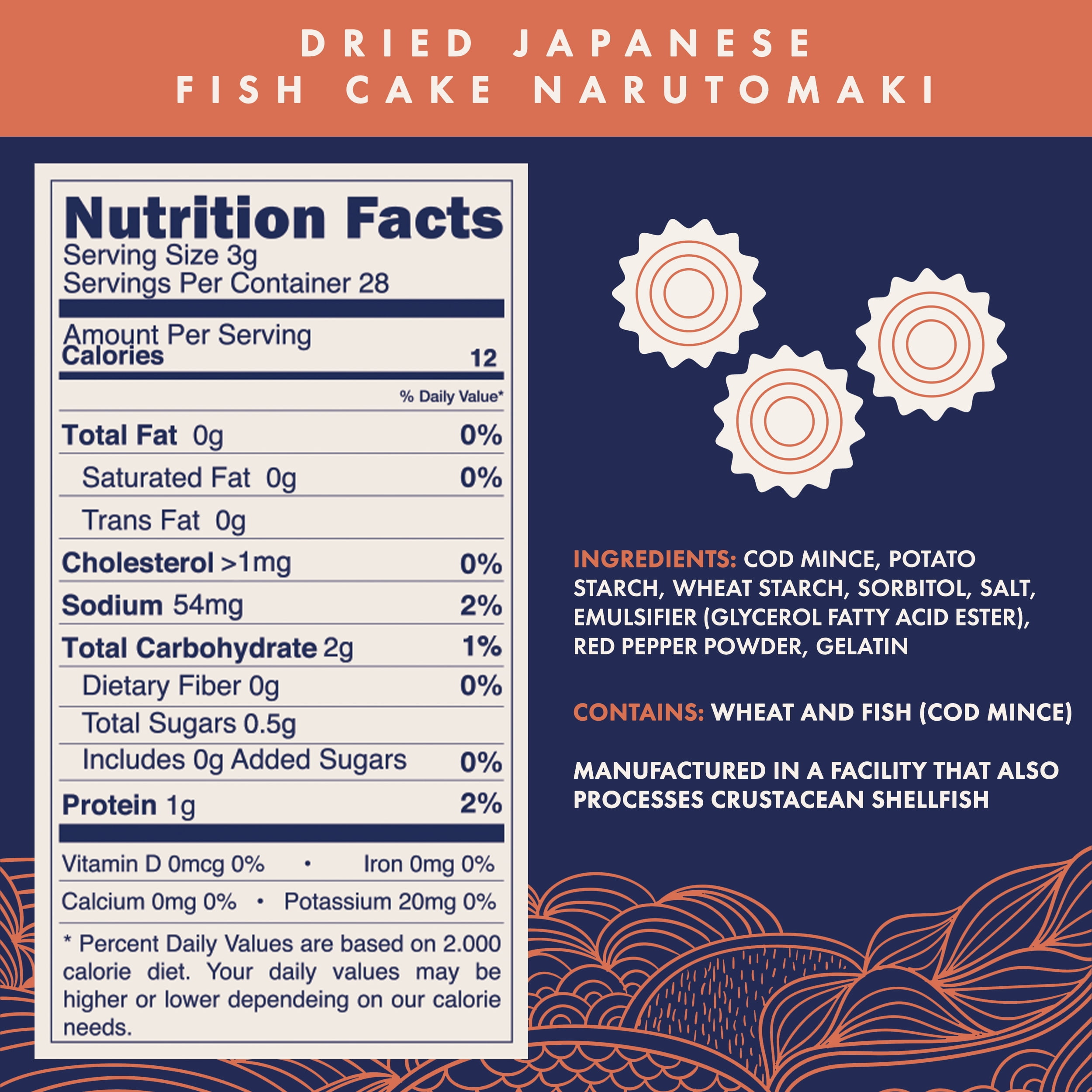 Ramen Eats Dehydrated Japanese Fish Cake Narutomaki Noodle Soup Topping 3 OZ