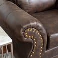 thumbnail image 3 of Faux Leather Upholstered Chair & , Style, Brown, Traditional Living Area And Deep , American Room, 3 of 6