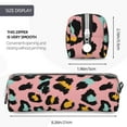 thumbnail image 3 of Cauagu Leopard Print Leather Pencil Pen Case - Stationery Bag Portable Stationery Bag Big Capacity Pencil Pouch Cosmetic Organizer Bag for Men & Women, 3 of 7