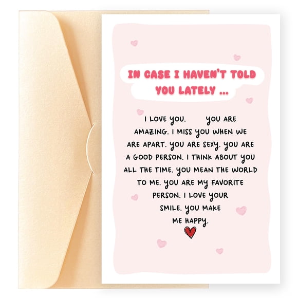 Tarjeta de San Valentín POMELION I Love You for Husband from Wife