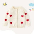 thumbnail image 2 of CYRBOKO Cardigans for Baby Girls, Long Sleeve Knit Cotton Stretch Sweater Coat Beige Size 9-12 Months, 2 of 7