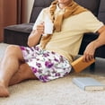 thumbnail image 3 of Wukai Rose Flowers Men’s Short Pajama Pants With Pockets Soft Sleep Pj Shorts for Men-Large, 3 of 6