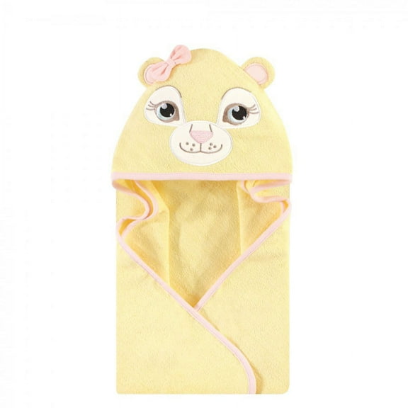 Hudson Baby Infant Girl Cotton Animal Hooded Towel, Lion Girl, One Size