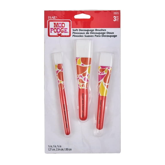 Mod Podge Soft Decoupage Brush Set, 3 pc