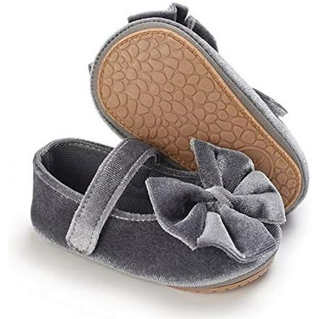 Infant Baby Girls Mary Jane Flats Non-Slip Rubber Sole Newborn Princess Dress Shoes Toddler First Walkers Sneaker Shoes