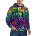 thumbnail image 2 of Kdxio Pride Rainbow Print Mens Casual Hooded Collar Drawstring Hoodies Pullover Sweatshirts Casual Long Sleeve Shirts-3X-Large, 2 of 7