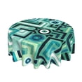 thumbnail image 2 of XMXT Waterproof Round Table Cloth, Abstract Electronic Patterns Tablecloth Polyester Table Cover for Home Kitchen Dining Party Room Decor, 60 inches, 2 of 8