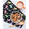 thumbnail image 3 of Happy Easter Kitchen Dish Towels for Drying Dishes Set of 3, Spring Colorful Bunny Floral Rustic Black Waffle Weave Microfiber Hand Tea Bathroom Towels Quick Dry & Absorbent Towel 12x12, 3 of 7